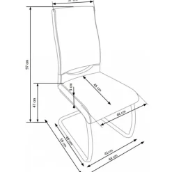 MONACO spisebord hvid 160-220cm med 4 spisestole