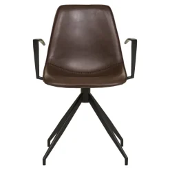 Monaco spisebordsstol m. drejefunktion og armlæn - mørkebrun