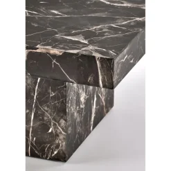 MONOLIT sofabord 80x80 cm - Sort mamorlook