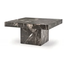 MONOLIT sofabord 80x80 cm - Sort mamorlook