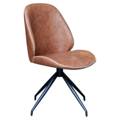 Monte Carlo Spisebordsstol m. Drejefod - Drejestol i brun PU