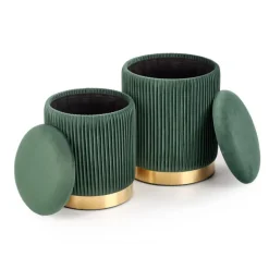 MONTY sæt af to taburetter: - Mørkegrøn