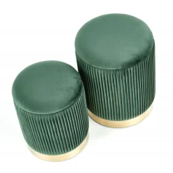 MONTY sæt af to taburetter: - Mørkegrøn