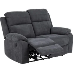 Mora 2 personers Elektrisk recliner Mørkegrå stof