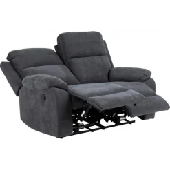 Mora 2 personers Elektrisk recliner Mørkegrå stof