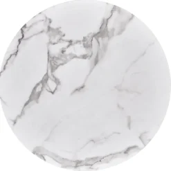 MORATA Rundt spisebord, Hvid marmor / Sort / guld