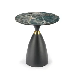 MORENA sofabord, grøn marmor / Sort / guld