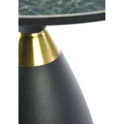 MORENA sofabord, grøn marmor / Sort / guld