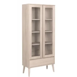 Nagano vitrineskab - Hvidpigmenteret eg