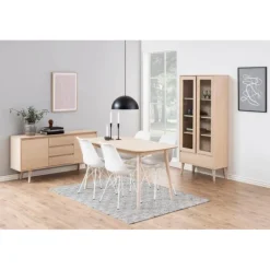 Nagano vitrineskab - Hvidpigmenteret eg