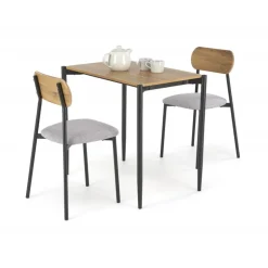 NANDO bord + 2 Spisebordsstole - Natur / Sort