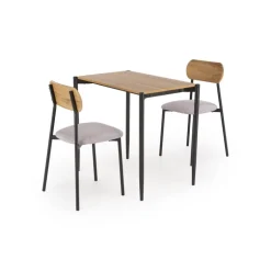 NANDO bord + 2 Spisebordsstole - Natur / Sort