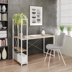 NARVIK B1 skrivebord Hvid / Sonoma eg.