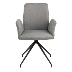 Naya spisebordsstol med armlæn og drejefunktion - Grå stof