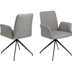 Naya spisebordsstol med armlæn og drejefunktion - Grå stof