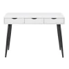 Neptun skrivebord m. 3 skuffer - Hvid/Sort
