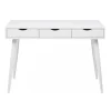 Neptun skrivebord m. 3 skuffer - Hvid/Metal