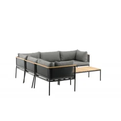 Nettan Have Hjørnesofa Sæt - Sort,Grå