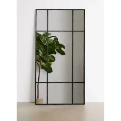 New Yorker Spejl med Antiksort ramme i jern str 200x100cm OUTLET