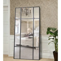 New Yorker Spejl med sort ramme i jern str 180x90cm