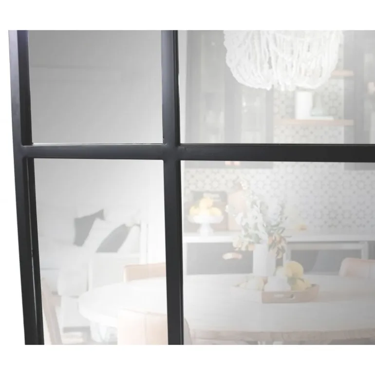 New Yorker Spejl med sort ramme i jern str 180x90cm