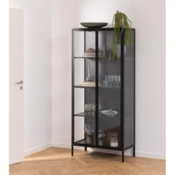 Newcastle vitrine sort metal H180 cm