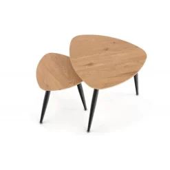 NICEA 2, sæt af to sofaborde, - gylden eg / Sort