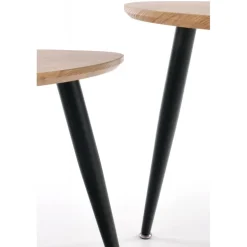 NICEA 2, sæt af to sofaborde, - gylden eg / Sort