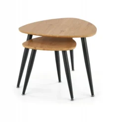 NICEA 2, sæt af to sofaborde, - gylden eg / Sort