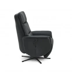 Nicolai Læder lænestol m. indbygget skammel og løftefunktion indbygget skammel og løftefunktion