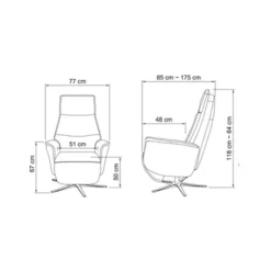 Nicolai lænestol m. indbygget skammel og løftefunktion