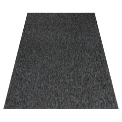 Nizza Kortluvet tæppe Ensfarvet - Antracit