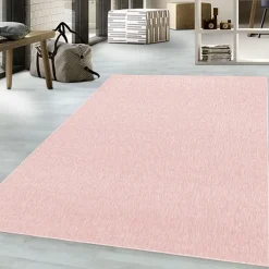 Nizza Kortluvet tæppe Ensfarvet - Rosa