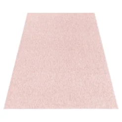 Nizza Kortluvet tæppe Ensfarvet - Rosa