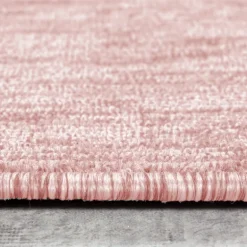 Nizza Kortluvet tæppe Ensfarvet - Rosa
