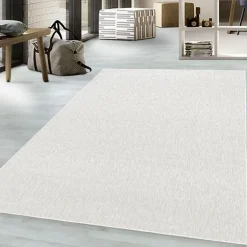 Nizza Kortluvet Tæppeløber Ensfarvet - Creme