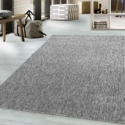 Nizza Kortluvet Tæppeløber Ensfarvet - Lysegrå