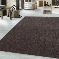 Nizza Kortluvet Tæppeløber Ensfarvet - Brun