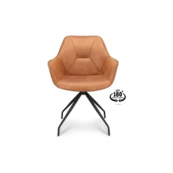 Nour - Spisebordsstol - Camel Micro læder