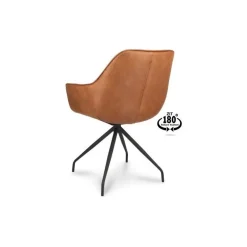 Nour - Spisebordsstol - Camel Micro læder