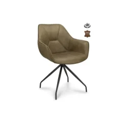 Nour - Spisebordsstol - Grøn Micro læder