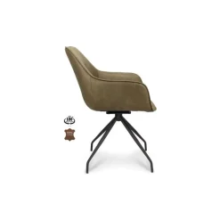 Nour - Spisebordsstol - Grøn Micro læder