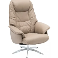 Næsby Drejestol Beige Soleda Læder