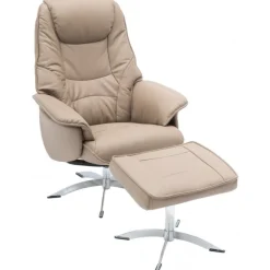 Næsby Drejestol Beige Soleda Læder