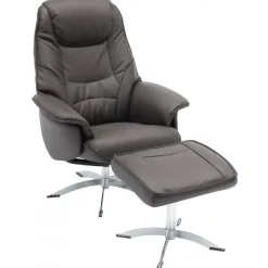 Næsby Drejestol brun Soleda Læder