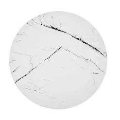 NUBIRA sofabordstel - Sort, top - Hvid marmor