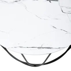 NUBIRA sofabordstel - Sort, top - Hvid marmor