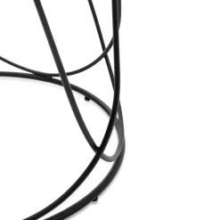 NUBIRA sofabordstel - Sort, top - Hvid marmor