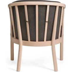 Ohio lænestol i lakeret bøg - gråt stof