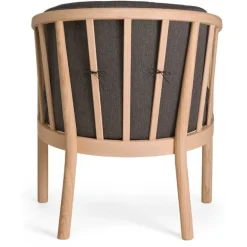 Ohio lænestol i ubehandlet eg - gråt stof